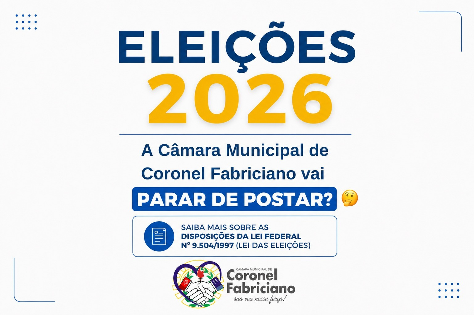 O que se pode publicar no site da Câmara Municipal no período eleitoral?